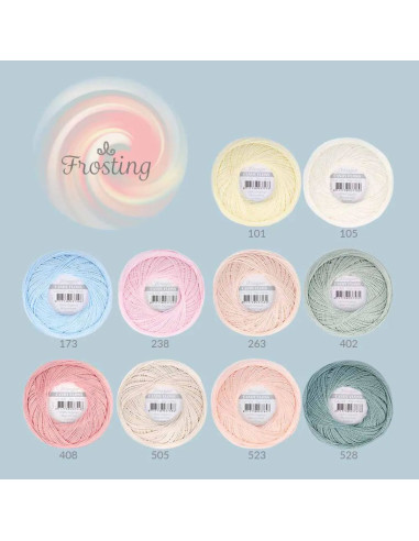 Confezione di 10 gomitoli di cotone perlato Scheepjes Candy Floss N°10 - Frosting