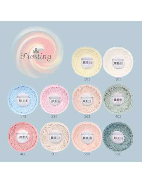 Confezione di 10 gomitoli di cotone perlato Scheepjes Candy Floss N°10 - Frosting