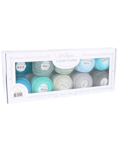 Confezione di 10 gomitoli di cotone perlato Scheepjes Candy Floss N°10 - Earl Grey