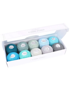 Confezione di 10 gomitoli di cotone perlato Scheepjes Candy Floss N°10 - Earl Grey 2