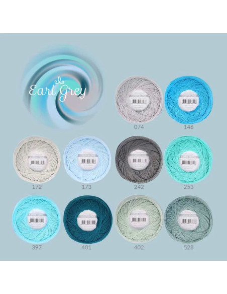 Confezione di 10 gomitoli di cotone perlato Scheepjes Candy Floss N°10 - Earl Grey
