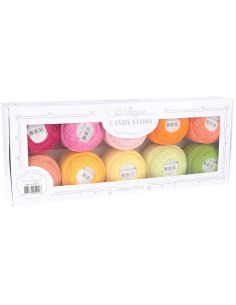 Confezione di 10 gomitoli di cotone perlato Scheepjes Candy Floss N°10 - Passionfruit