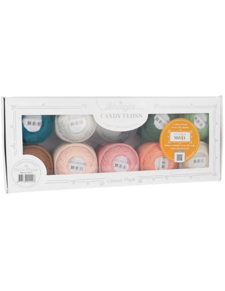 Confezione di 10 gomitoli di cotone perlato Scheepjes Candy Floss N°10 - Studio Manya