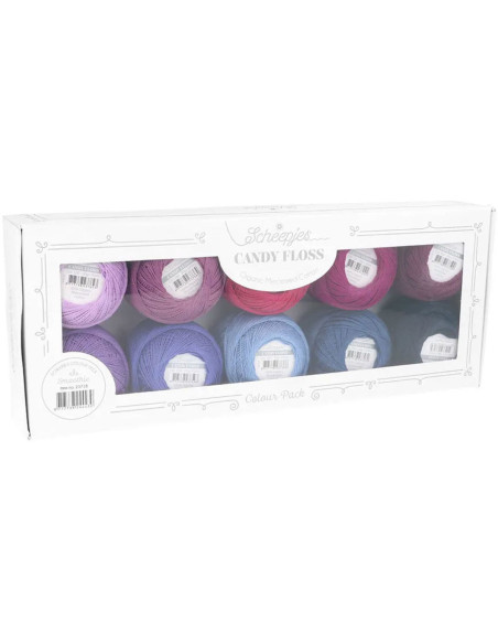 Confezione di 10 gomitoli di cotone perlato Scheepjes Candy Floss N°10 - Smoothie