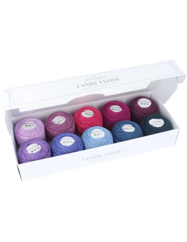 Confezione di 10 gomitoli di cotone perlato Scheepjes Candy Floss N°10 - Smoothie