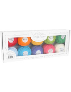 Confezione di 10 gomitoli di cotone perlato Scheepjes Candy Floss N°10 - Birthday Cake