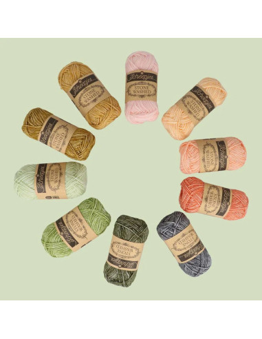 Confezione di 10 gomitoli Scheepjes Stone Washed Colour Pack - Intentions