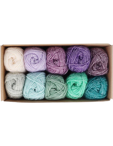 Confezione di 10 gomitoli Scheepjes Stone Washed Colour Pack - Chakras