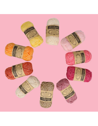 Confezione di 10 gomitoli Scheepjes Stone Washed Colour Pack - Manifest