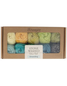 Confezione di 10 gomitoli Scheepjes Stone Washed Colour Pack - Grounding