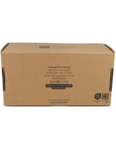 Confezione di 10 gomitoli Scheepjes Stone Washed Colour Pack - Grounding