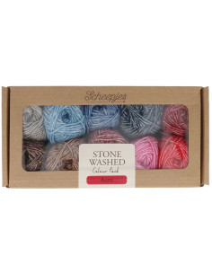 Confezione di 10 gomitoli Scheepjes Stone Washed Colour Pack - Aura