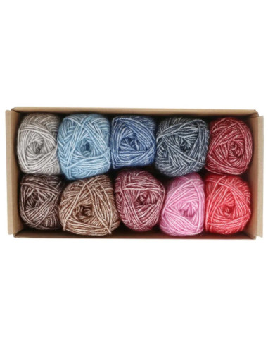 Confezione di 10 gomitoli Scheepjes Stone Washed Colour Pack - Aura