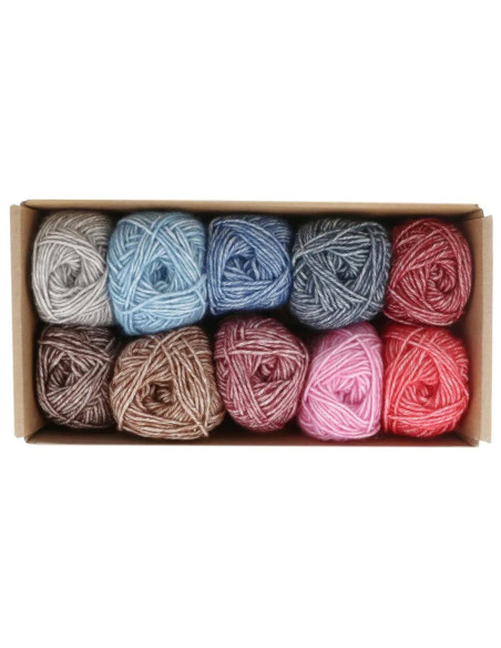 Confezione di 10 gomitoli Scheepjes Stone Washed Colour Pack - Aura