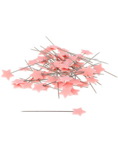 Scatola di 100 spilli con testa in plastica a forma di stella rosa chiaro Bohin 2
