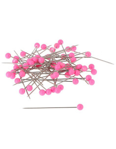 Scatola di 150 spilli con testa in plastica rotonda fucsia Bohin 2