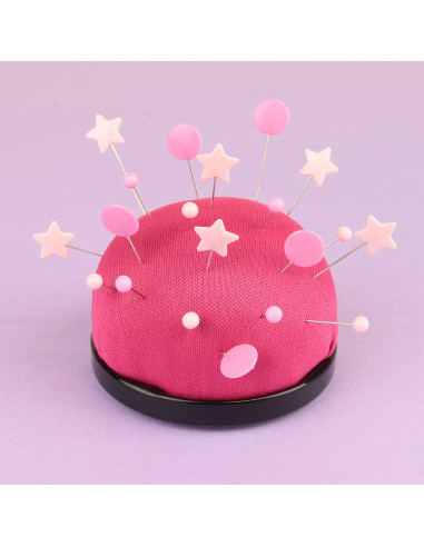 Scatola di 150 spilli con testa in plastica rotonda rosa chiaro Bohin