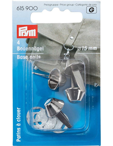 Set di 4 piedini per borse 15 mm - Argento