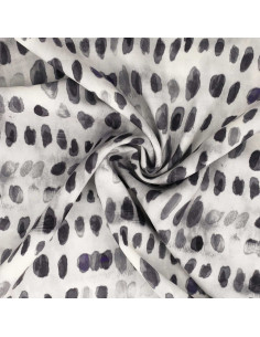 Tessuto viscosa - Dotty nero e bianco