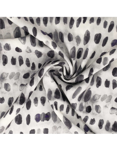 Tessuto viscosa - Dotty nero e bianco