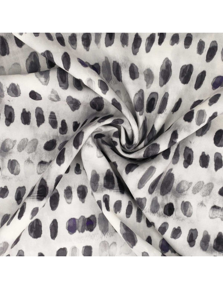 Tessuto viscosa - Dotty nero e bianco
