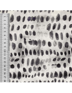 Tessuto viscosa - Dotty nero e bianco 2