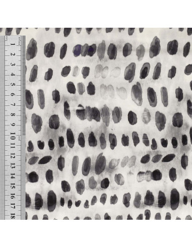 Tessuto viscosa - Dotty nero e bianco