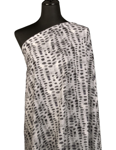 Tessuto viscosa - Dotty nero e bianco