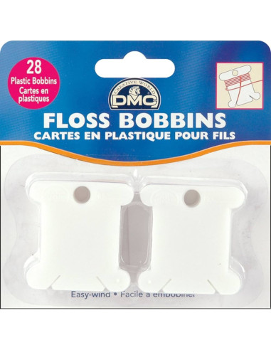 Set di 28 carte in plastica per fili da ricamo DMC
