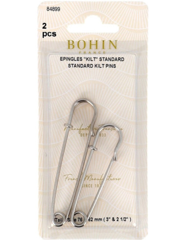 Carta di 2 spille da kilt argento Bohin
