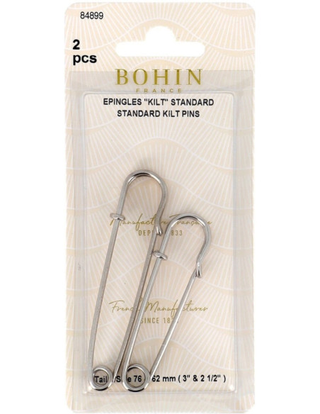 Carta di 2 spille da kilt argento Bohin