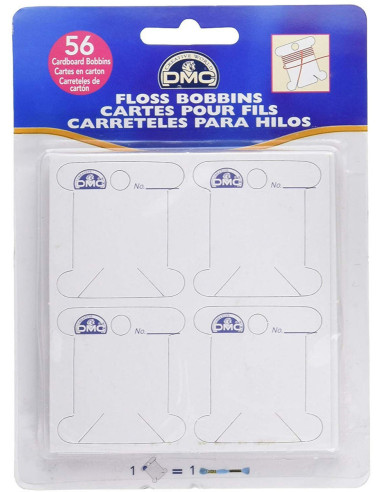 Set di 56 cartoncini per fili da ricamo DMC