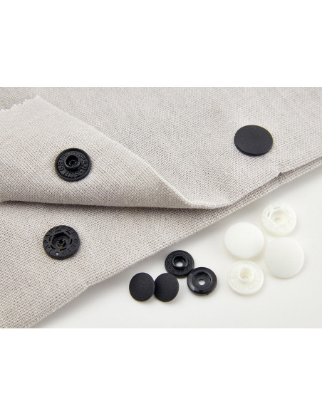 Bottoni a pressione senza pinza 13 mm - Nero