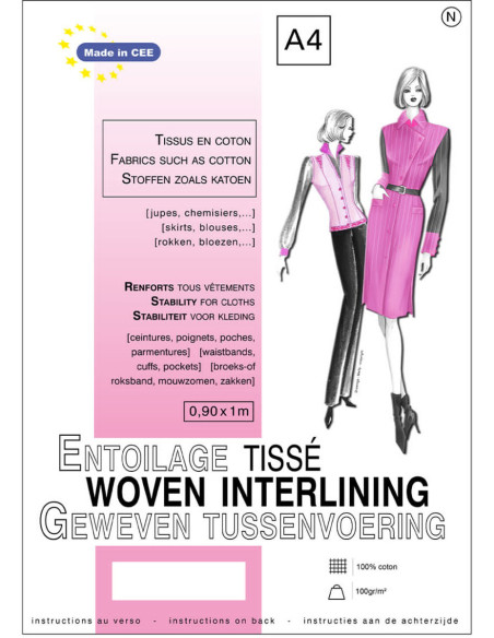 Tessuto adesivo termico intrecciato 0,9 x 1,0 m - Tessuti in cotone