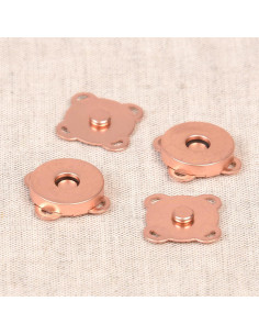 Set di 2 bottoni con attacco magnetico 18 mm da cucire - Oro rosa