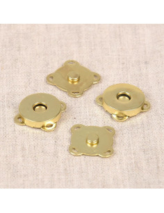 Set di 2 bottoni con attacco magnetico da 18 mm da cucire - Oro