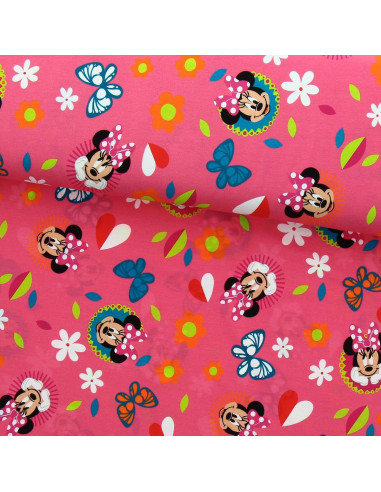 Tessuto jersey Minnie - Farfalla e cuore