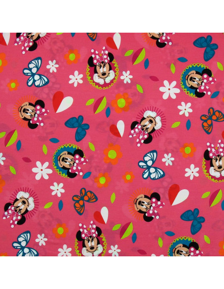 Tessuto jersey Minnie - Farfalla e cuore