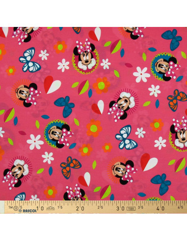 Tessuto jersey Minnie - Farfalla e cuore