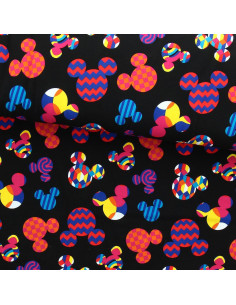 Tessuto jersey Disney - Testa di Topolino multicolore