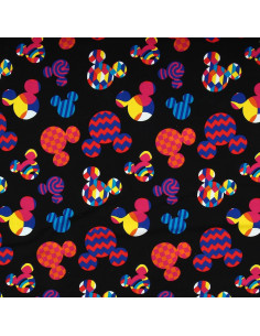 Tessuto jersey Disney - Testa di Topolino multicolore 2