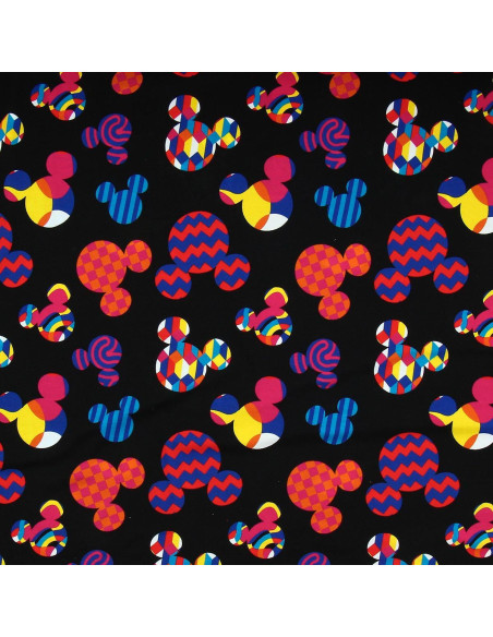 Tessuto jersey Disney - Testa di Topolino multicolore