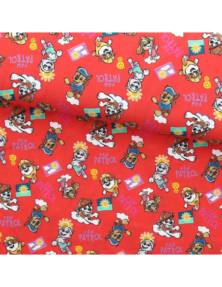 Tessuto jersey Paw Patrol - Sole sfondo arancione