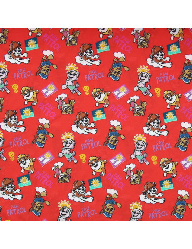 Tessuto jersey Paw Patrol - Sole sfondo arancione
