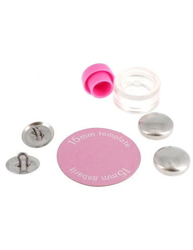 Scatola di 6 bottoni da rivestire con strumento di applicazione Bohin - 15 mm
