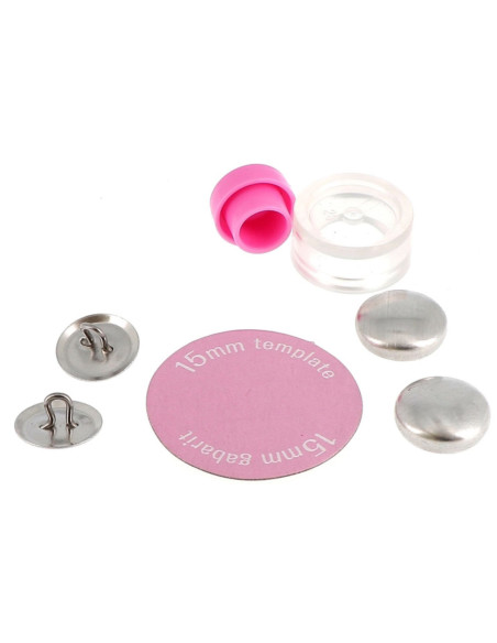 Scatola di 6 bottoni da rivestire con strumento di applicazione Bohin - 15 mm