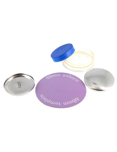 Scatola di 2 bottoni da rivestire con attrezzo di montaggio Bohin - 48 mm