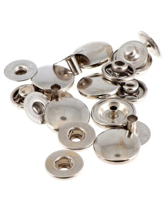 Scatola di 8 bottoni a pressione senza cuciture per tessuti pesanti 14 mm Bohin - Argento 2