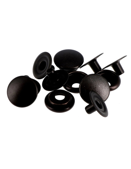 Scatola di 8 bottoni automatici senza cuciture per tessuti pesanti 14 mm Bohin - Bronzo