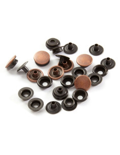 Scatola di 8 bottoni automatici senza cuciture per tessuti pesanti 14 mm Bohin - Rame 2
